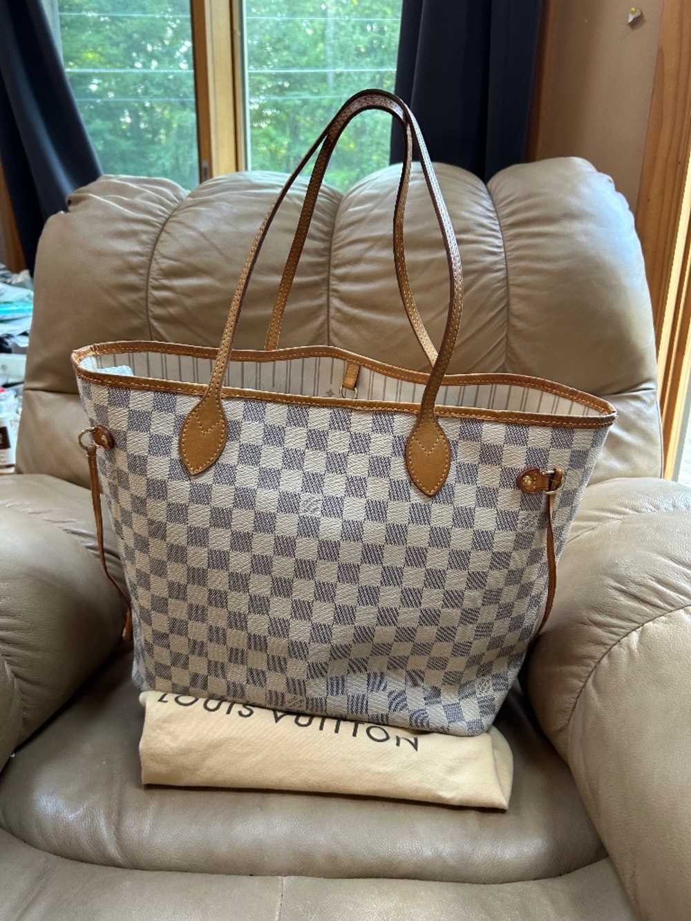 AUTHENTIC Louis Vuitton Neverfull Azur mm🩵 - Picture 14 of 14